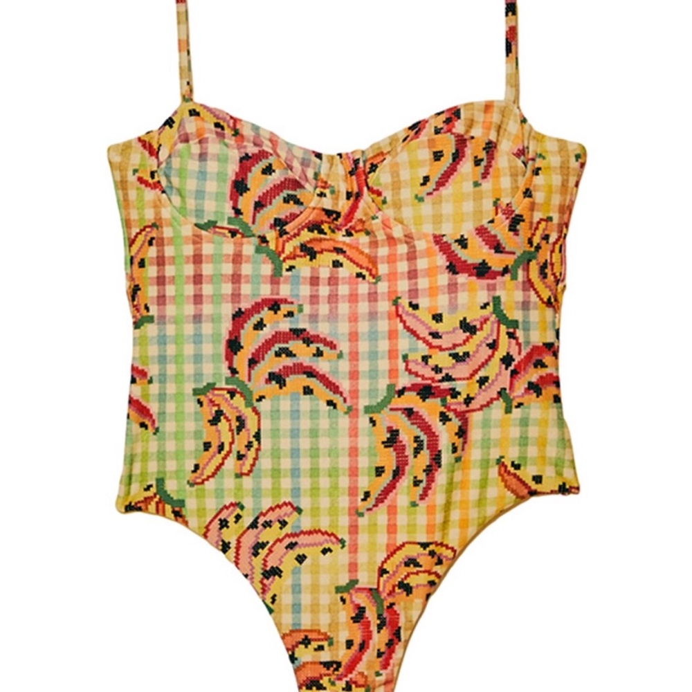 Farm Rio Banana Vichy One Piece Swimsuit - Picture 4 of 4